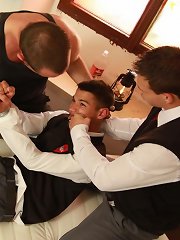 Two Studs Abuse, Fuck & Piss On A Cute Smooth Twink
